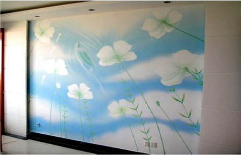 修武画墙绘怎么画好白云的蓬松感？