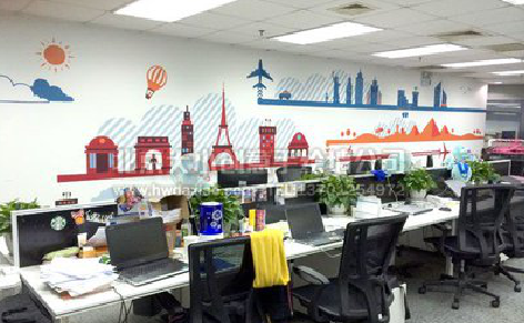 修武教你设计办公室墙绘的方法。