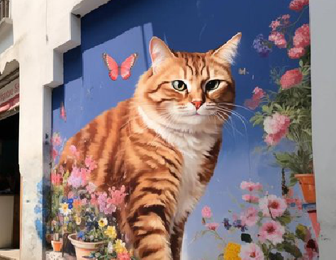 修武自己绘制有个性的手绘墙