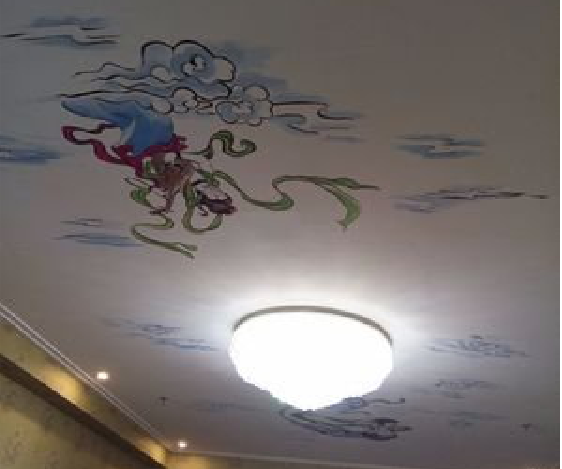 修武如何快速绘制天花板上的手绘墙？