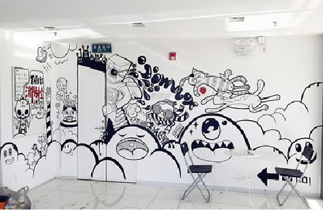 修武手绘墙并非传统涂鸦。